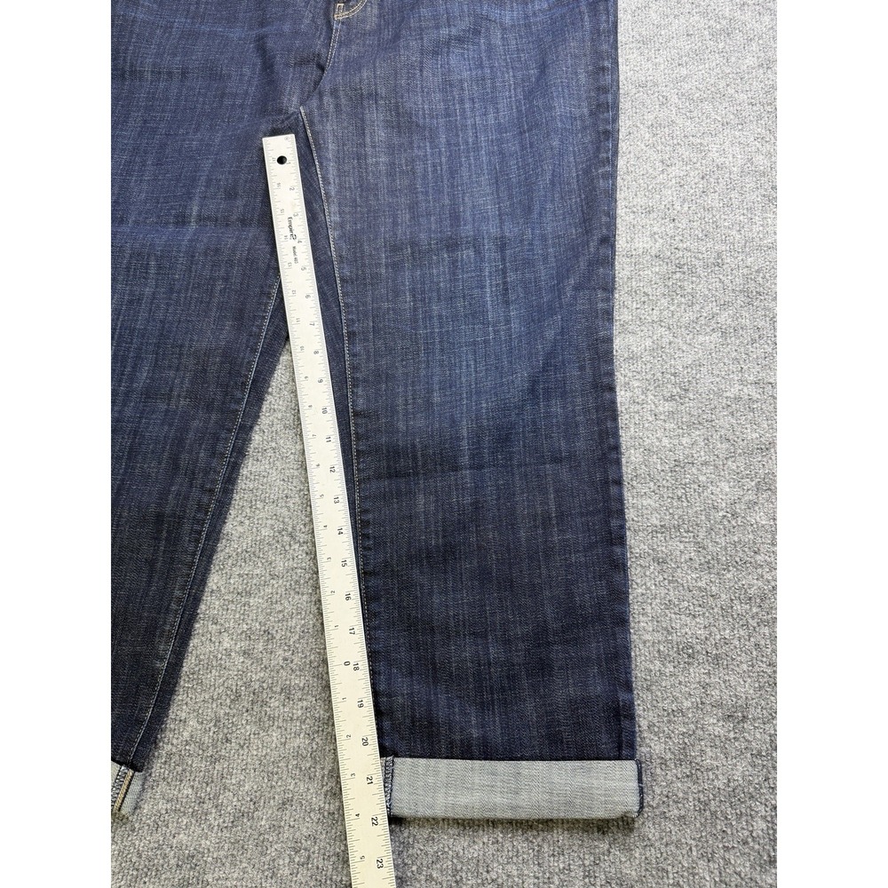 So Slimming By Chico's Women's Dark Wash Girlfriend Crop Blue Jeans Size 3 (XL) - Picture 5 of 13